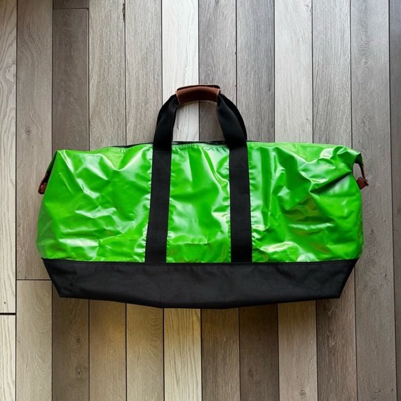 Longchamp Big Weekender Bag. Leather + Dive Vinyl Super Rare+Durable+Very Cool! - Picture 6 of 10